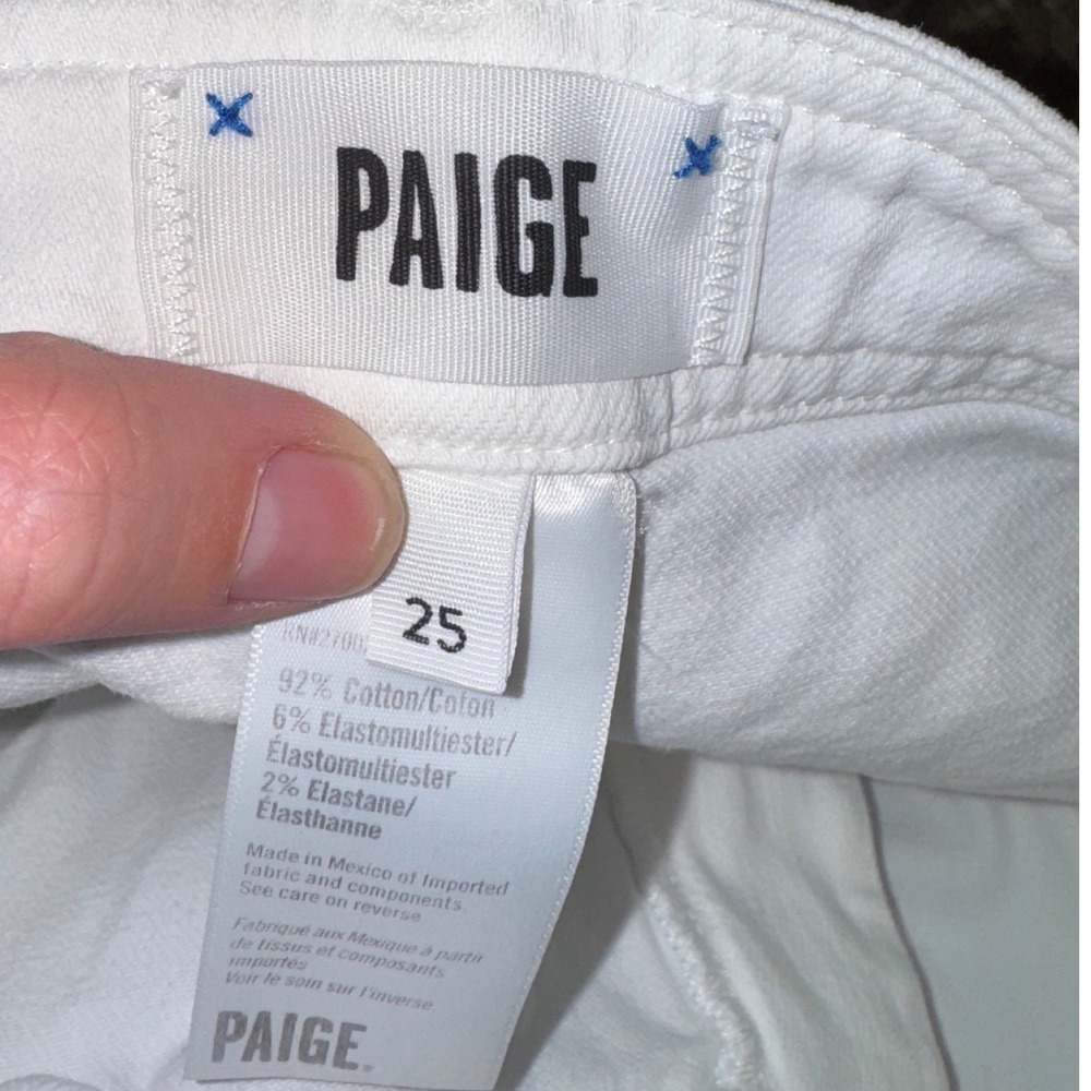 Paige Womens Cream Wide Leg Jeans Size 25 Casual Denim Pants - Picture 4 of 4
